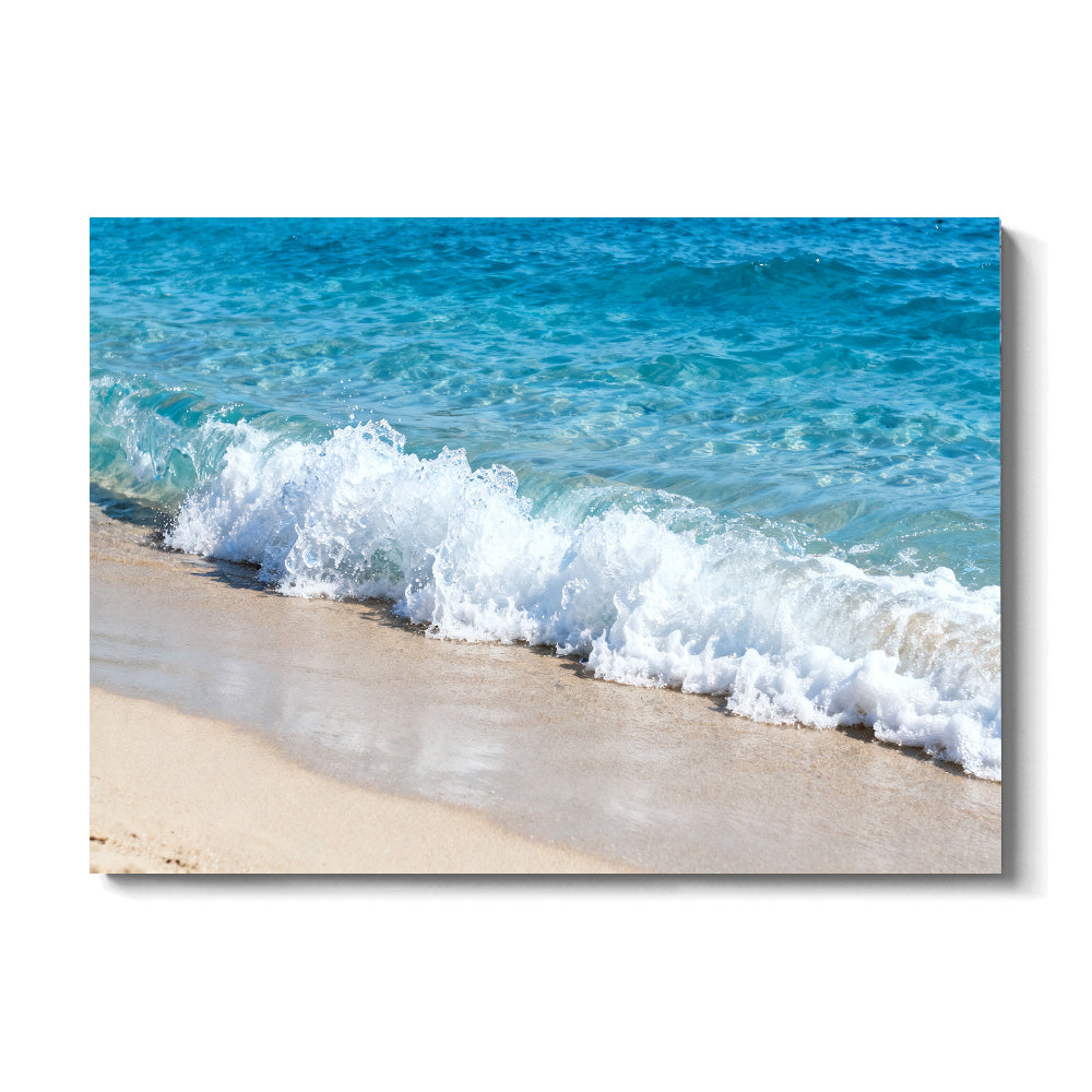 Foam on Pale Sand canvas wall art, front view on a white background.