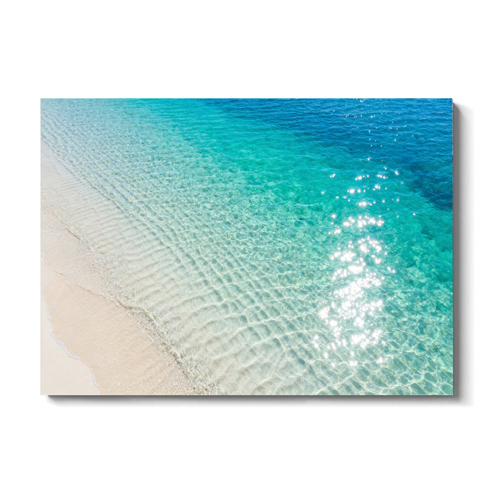Sunlit Shallow Ripples canvas wall art, front view on a white background.