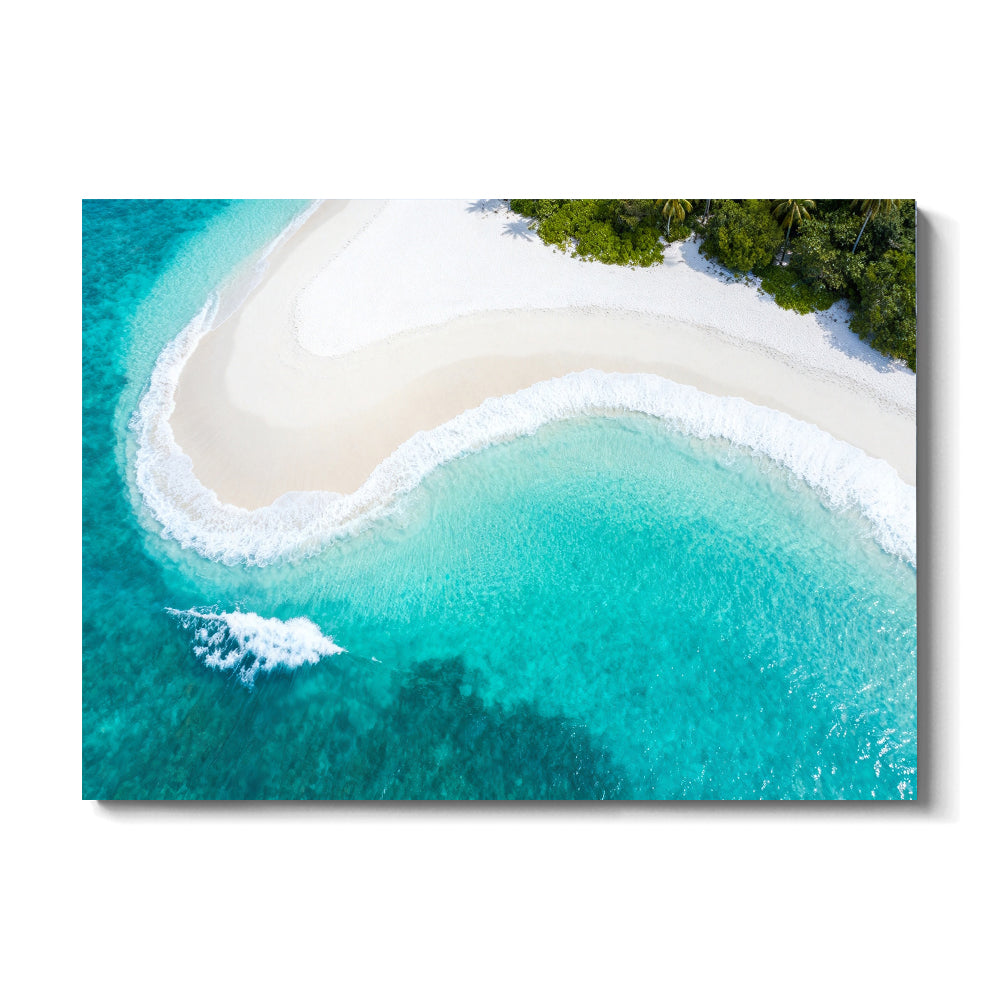 Emerald Beach Curve canvas wall art, front view on a white background.