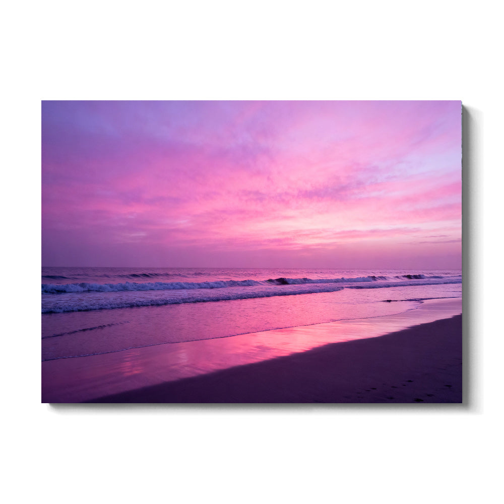 Violet Evening Tide canvas wall art, front view on a white background.