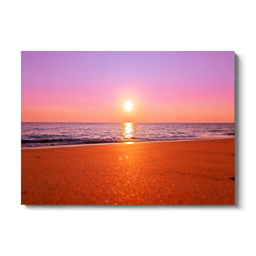 Rose Gold Sea canvas wall art, front view on a white background.