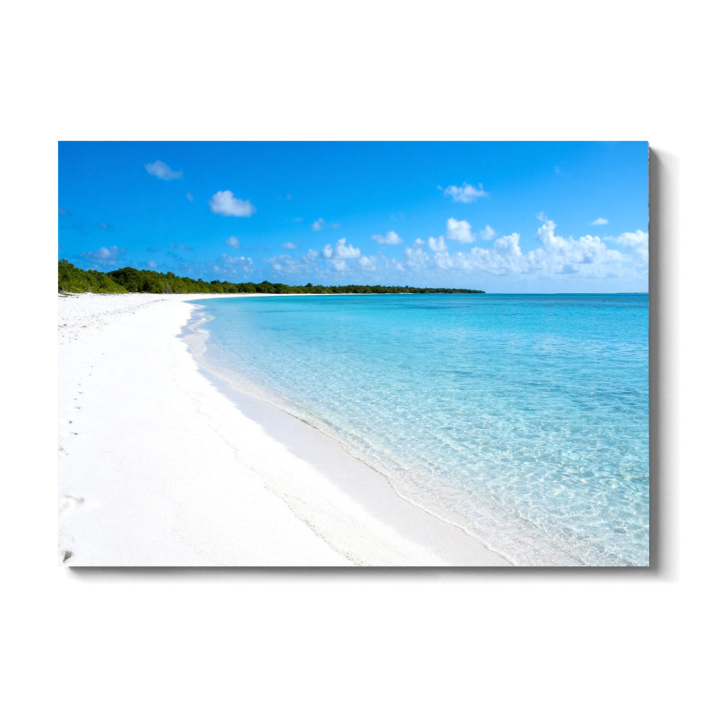 White Sand Stillness canvas wall art, front view on a white background.