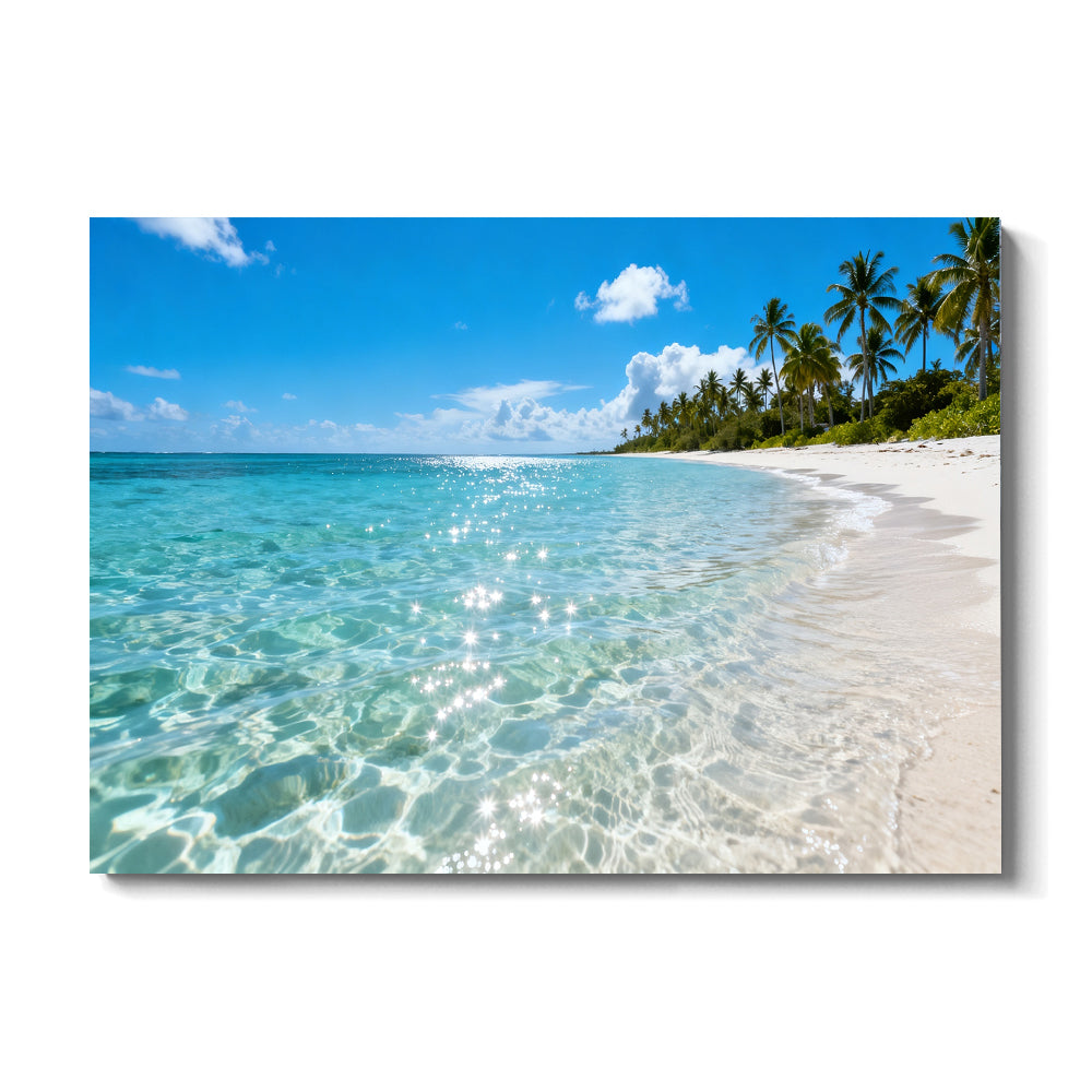 Crystal Water Coast canvas wall art, front view on a white background.