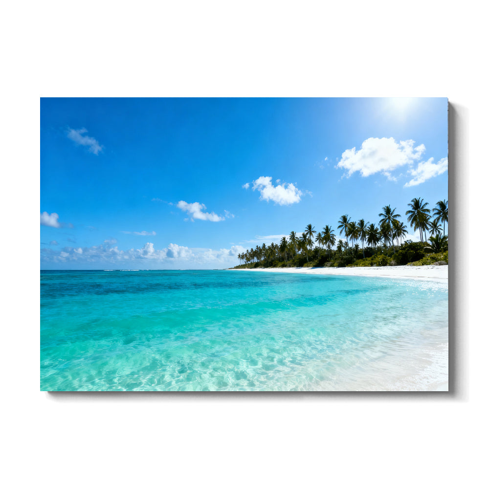 Clear Lagoon Horizon canvas wall art, front view on a white background.