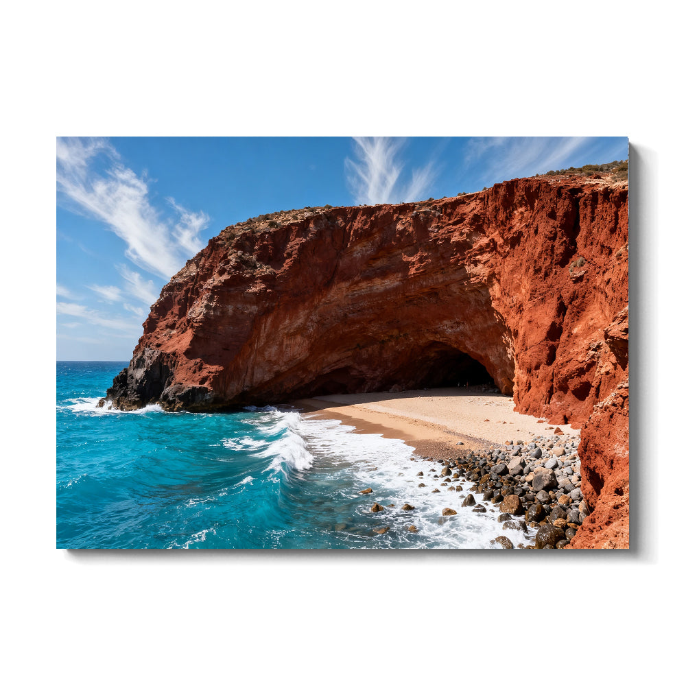 Red Cliff Cove canvas wall art, front view on a white background.