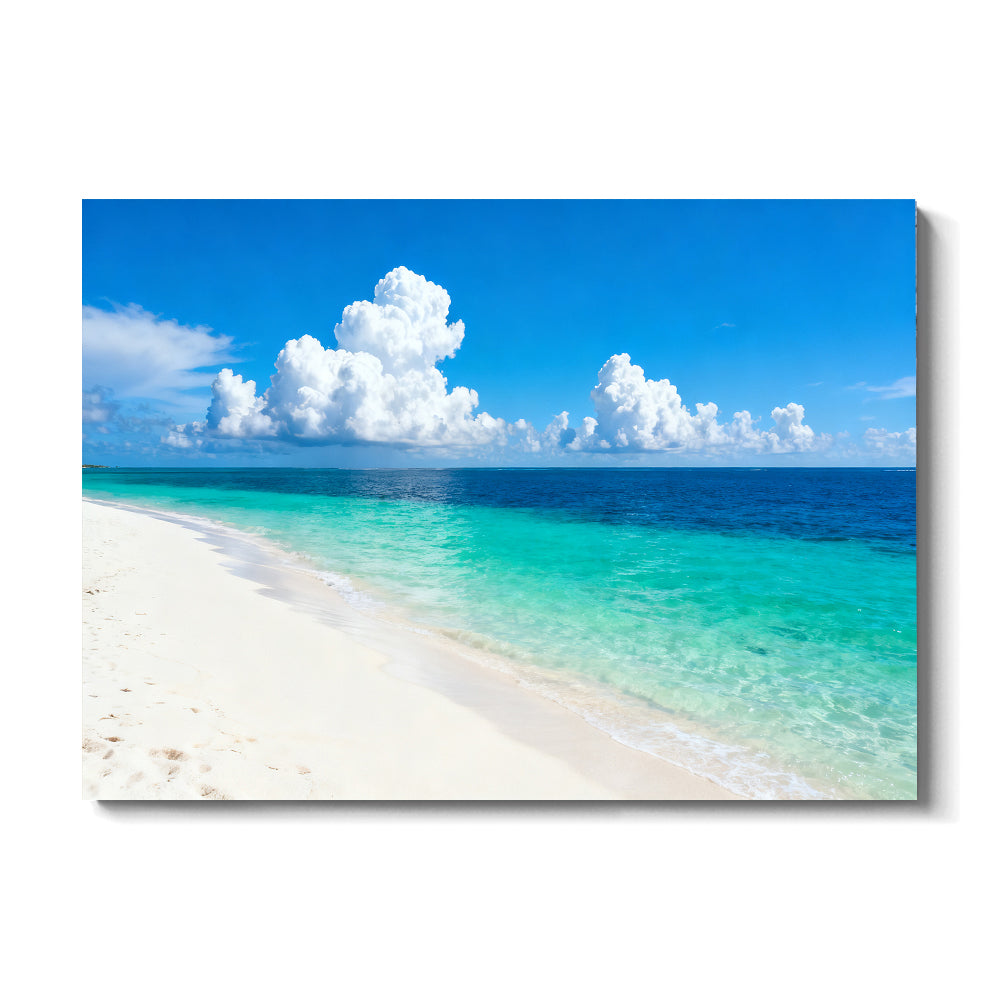 Bright Island Horizon canvas wall art, front view on a white background.