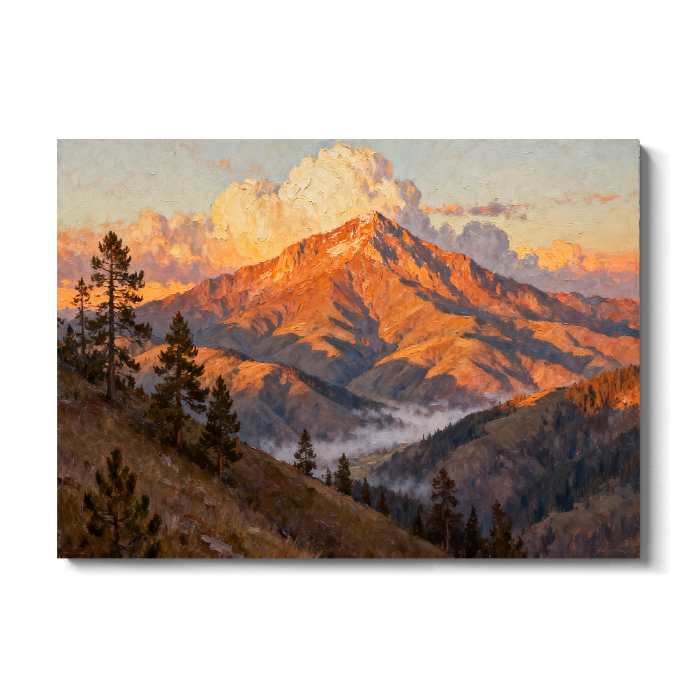 Ember Mountain Summit canvas wall art, front view on a white background.
