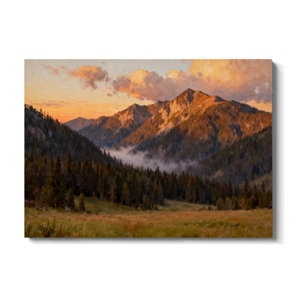 Amber Summit Clearing canvas wall art, front view on a white background.