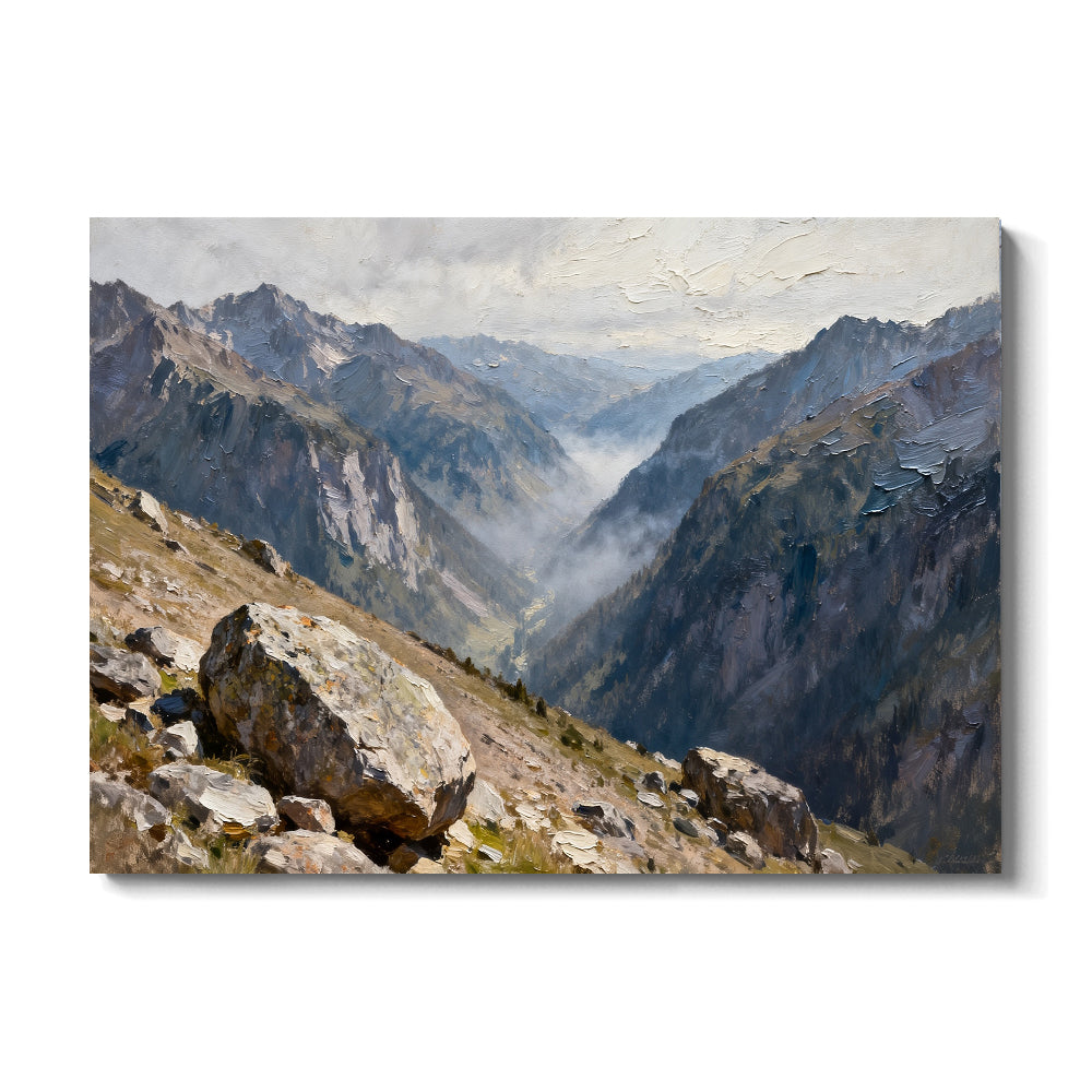 High Valley Stone Vista canvas wall art, front view on a white background.