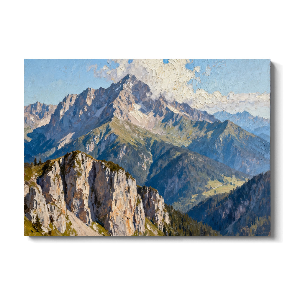 Granite Crown Panorama canvas wall art, front view on a white background.