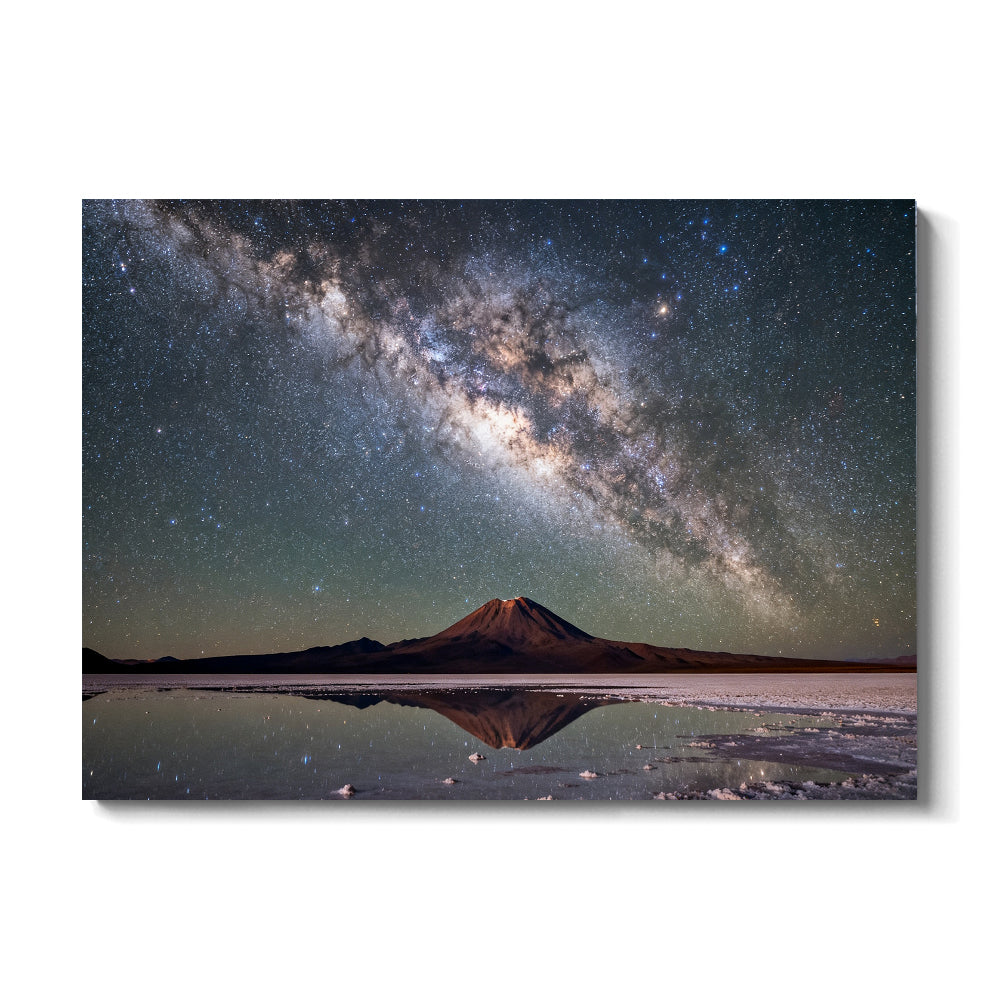 Starfall on the Salt Flats canvas wall art, front view on a white background.