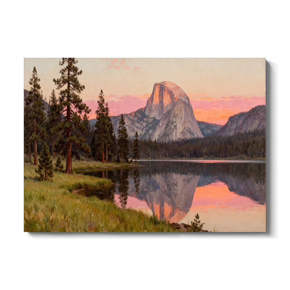 Granite Dome Lake Reflection canvas wall art, front view on a white background.