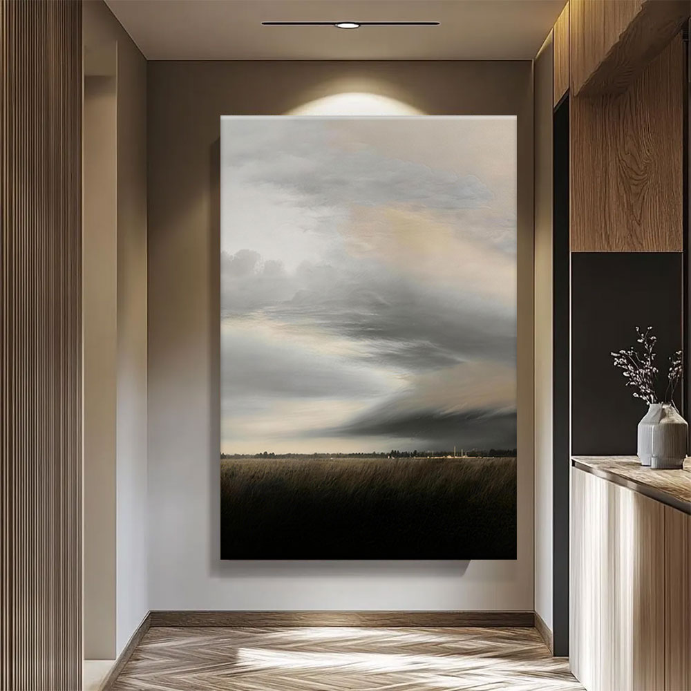 Quiet Storm Horizon canvas wall art, styled room mockup 3.