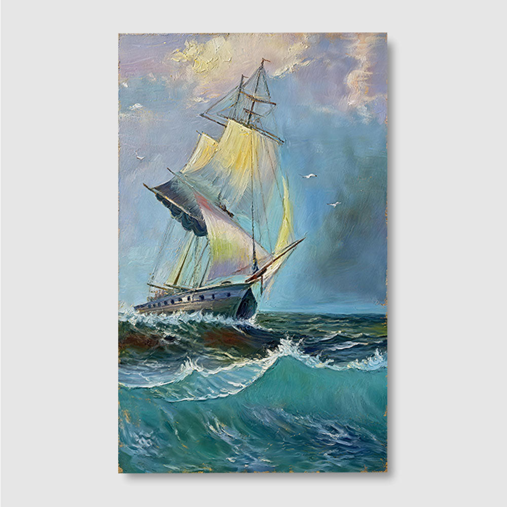 Sails in the Sea Breeze canvas wall art, front product mockup on a light background.