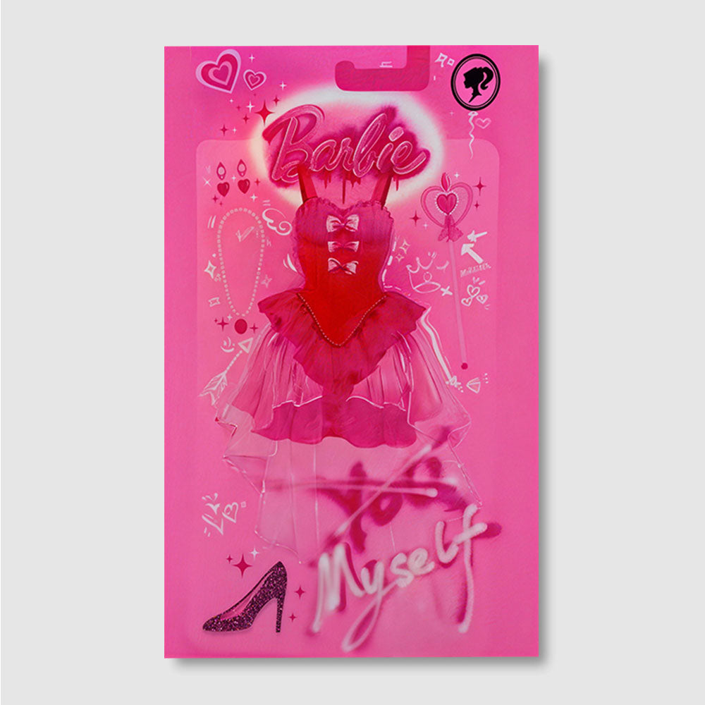 Pink Fashion Collage canvas wall art, front product mockup on a light background.