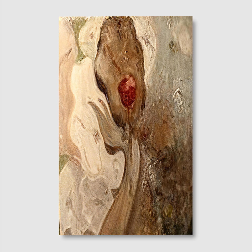 Cream and Earth Floral Forms canvas wall art, front product mockup on a light background.