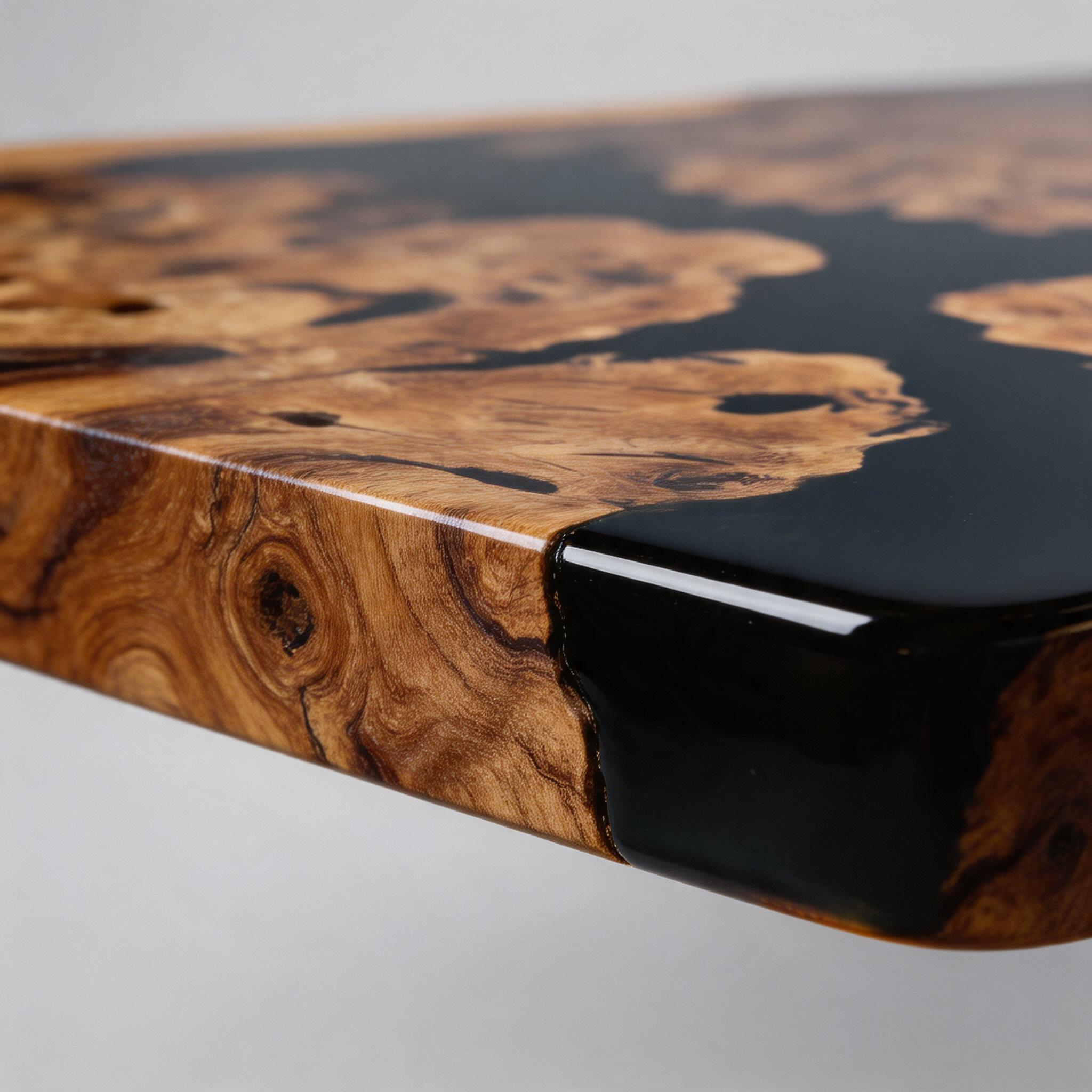 Custom Elegant Cunninghamia Wood Epoxy Dining Table