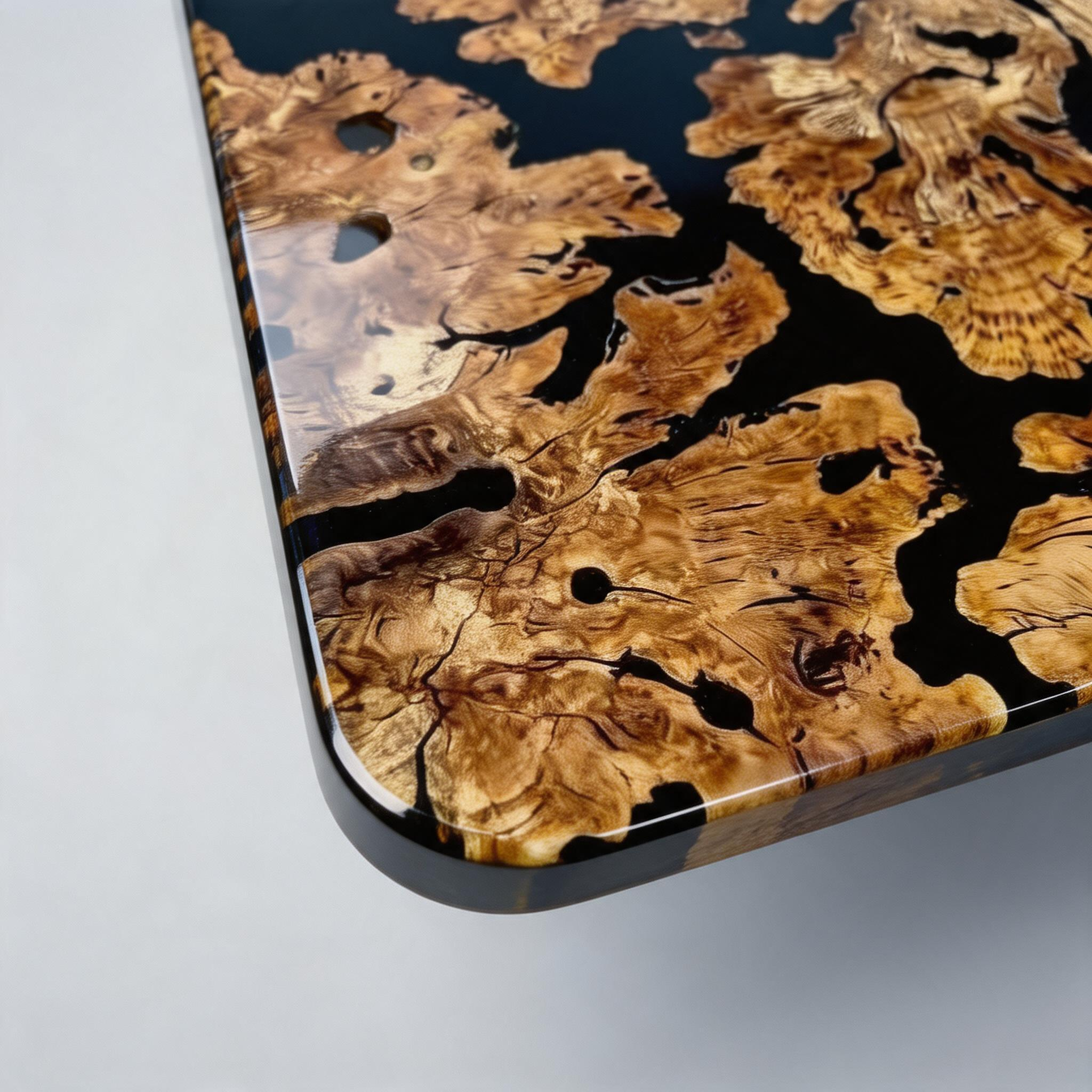 Custom Elegant Cunninghamia Wood Epoxy Dining Table