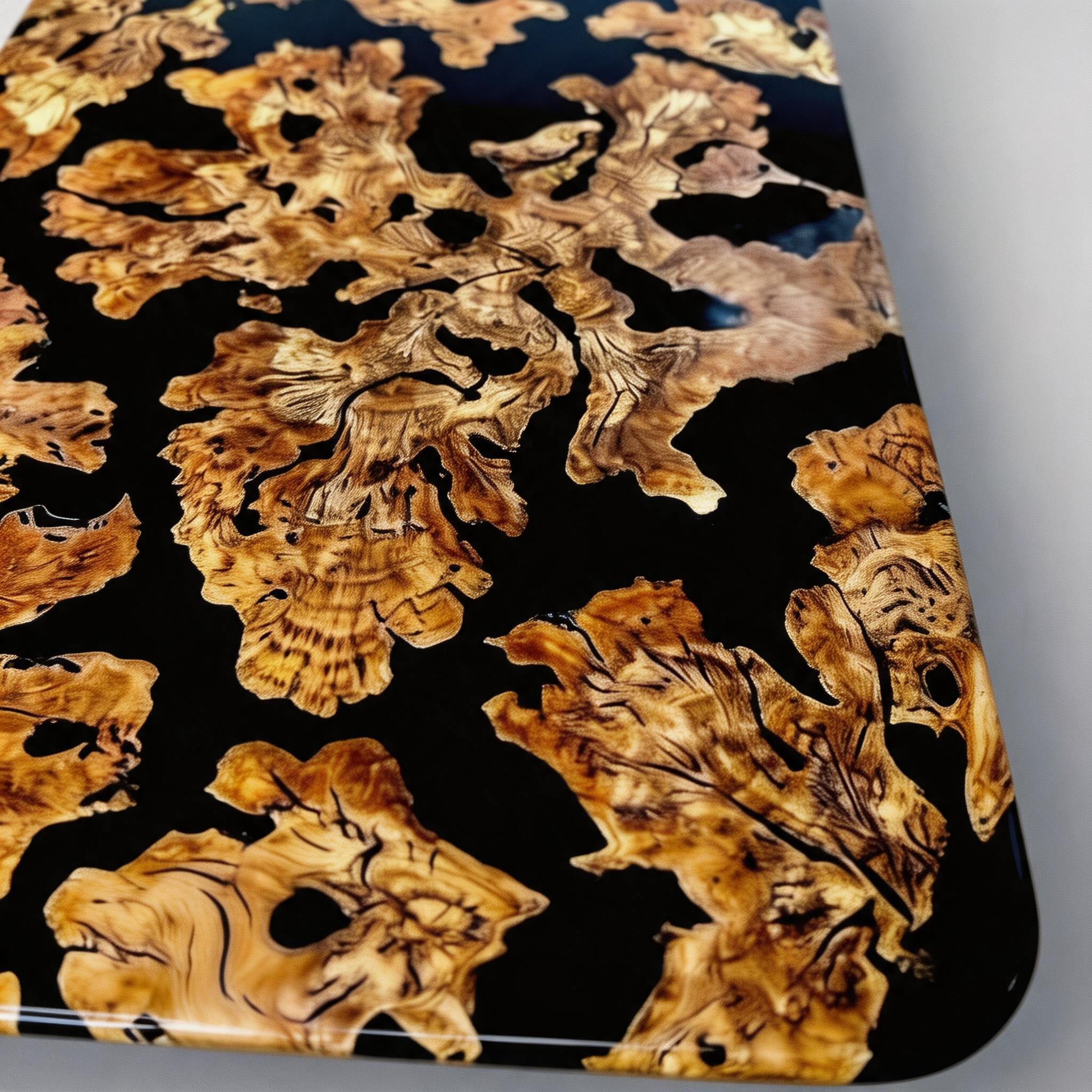 Custom Elegant Cunninghamia Wood Epoxy Dining Table