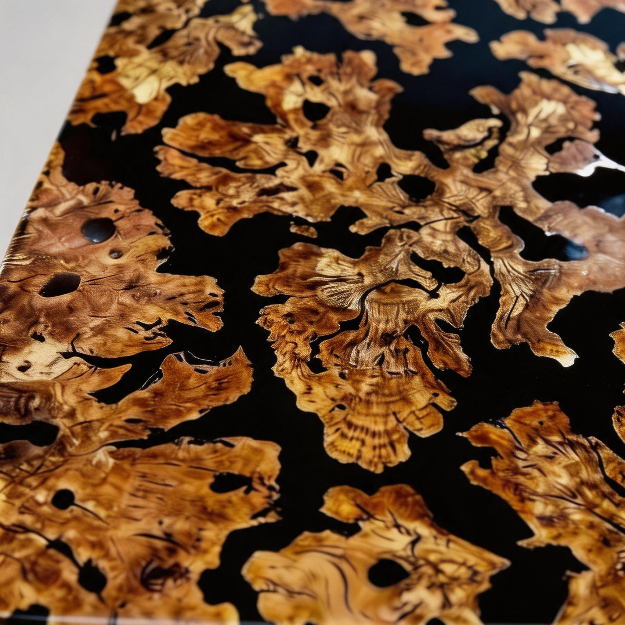 Custom Elegant Cunninghamia Wood Epoxy Dining Table