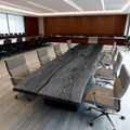 Custom Ash Wood Live Edge Epoxy Conference Table