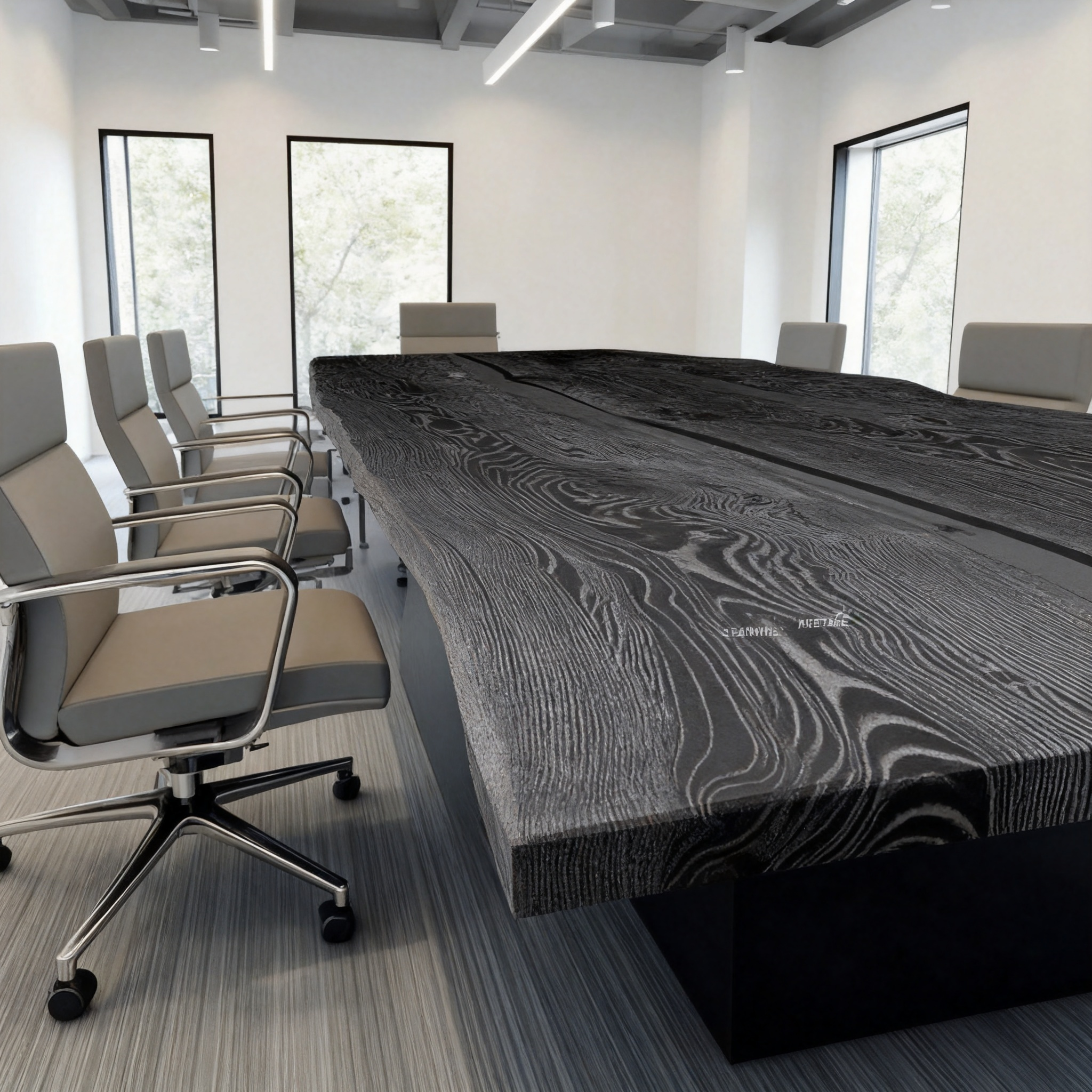 Custom Ash Wood Live Edge Epoxy Conference Table