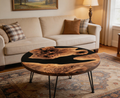 Chicago Minimalist Round Olive Black Epoxy River Table